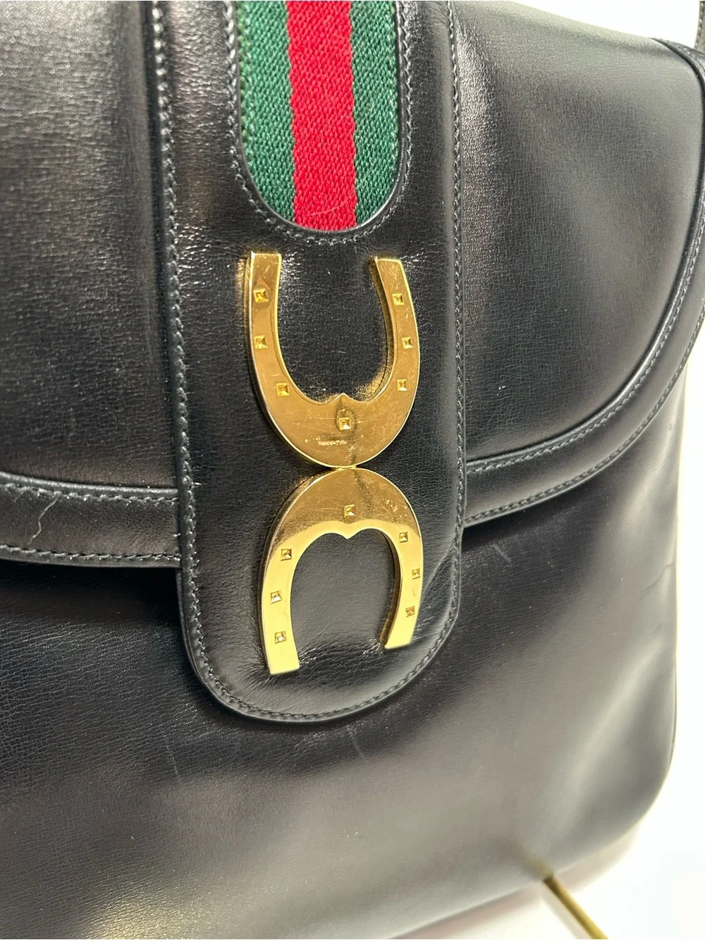 ✨ Vintage Gucci Equestrian Web Shoulder Bag ✨. WITH COA - Picture 2 of 16